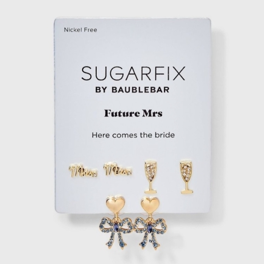 Sugarfix By Baublebar - Future Mrs - 3 Pair Earring Set